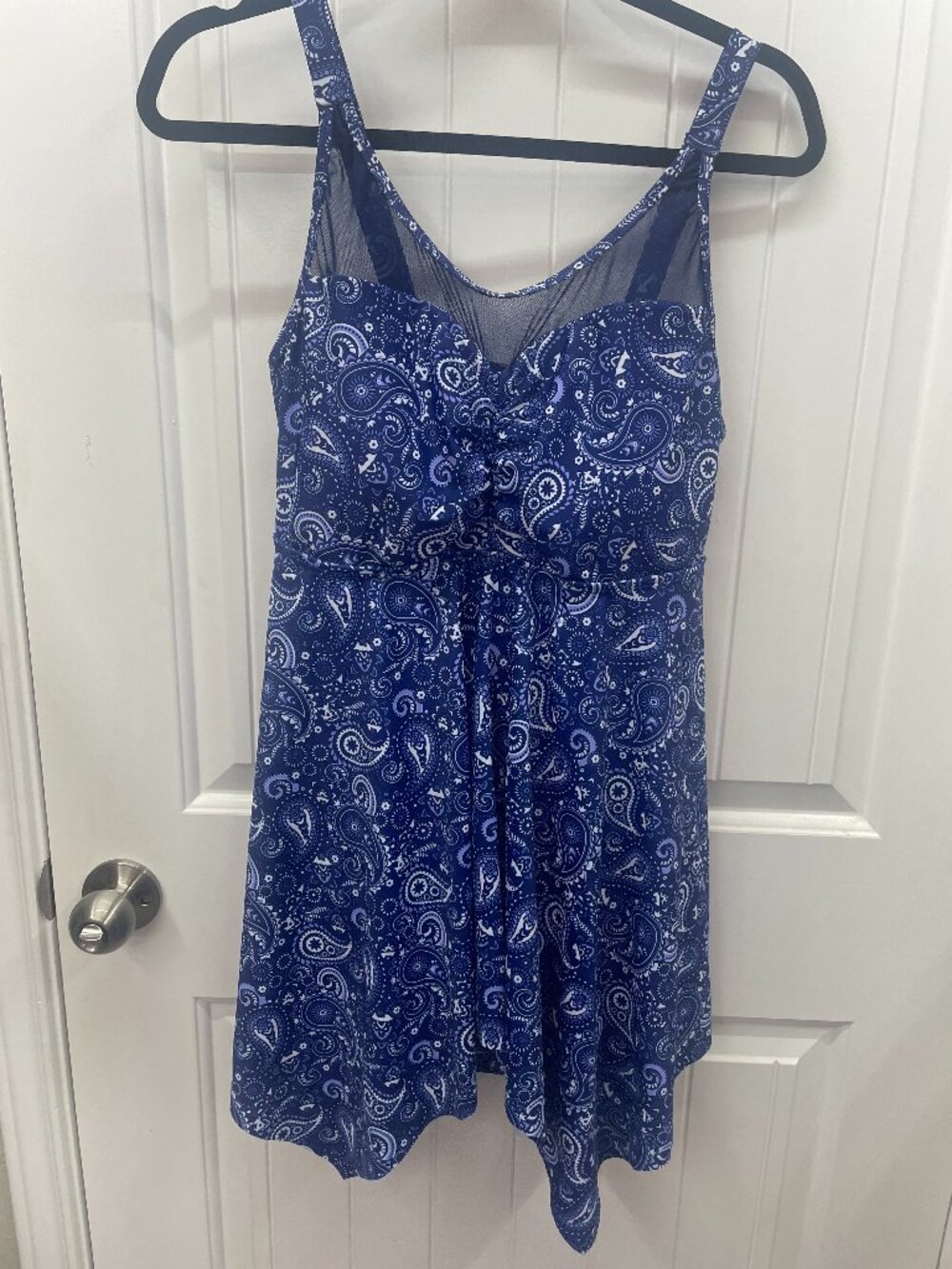 NEW Bloomchic Blue White Paisley Swim Dress Size 12